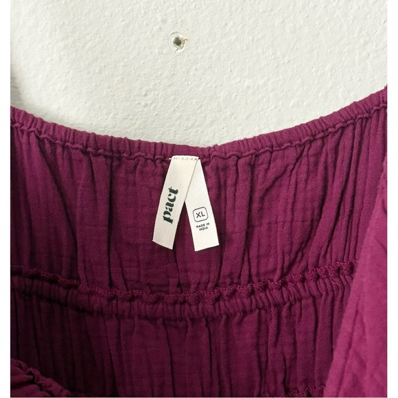 Pact Organic Cotton Coastal Double Gauze Cami Maxi Dress in Sangria - Picture 5 of 6